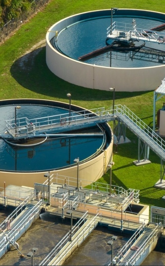 Industrial sewage treatment and monitoring facility ensuring environmental safety standards